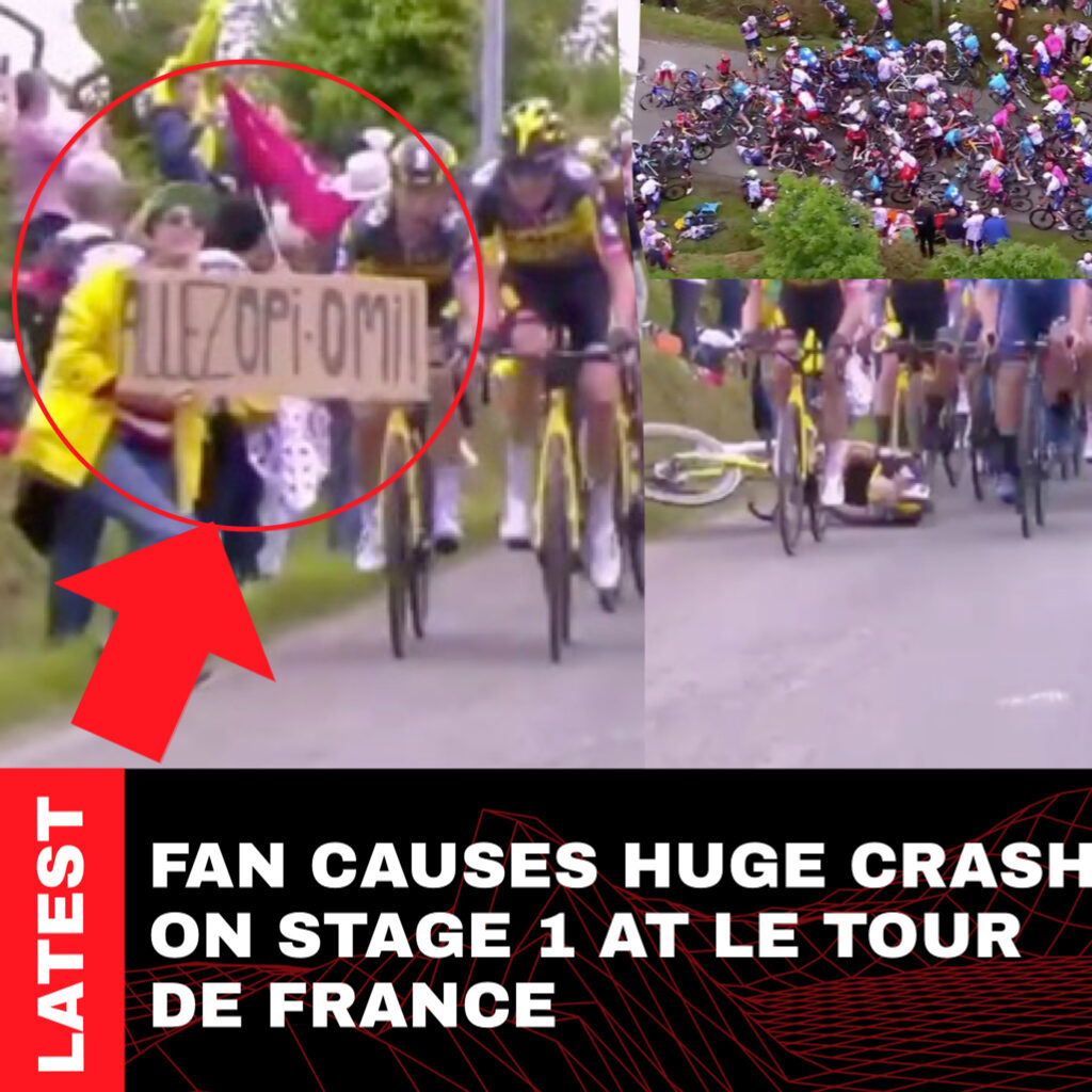 Fan Causes Massive Crash at Tour de France Pro Tour Cycling